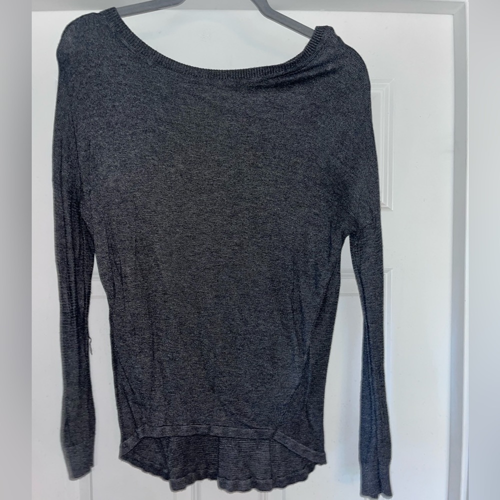 Pink Rose gray crew neck sweater